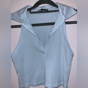 Blue Zara Crop Top